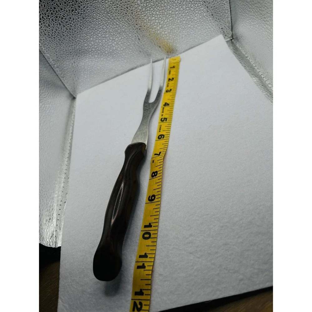 Cutco #1027 MEAT FORK Brown/Orange Swirl Handle Made in USA. Life time warranty
